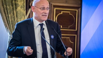 Bernard Laporte lors d'une intervention pour soutenir l'organisation de la coupe du monde 2023, en France.  (CITIZENSIDE/FRANCK CHAPOLARD / CITIZENSIDE)