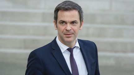 Le ministre de la Santé, Olivier Véran, le 9 mars 2022 au palais de l'Elysée, à Paris. (DANIEL PIER / NURPHOTO / AFP)
