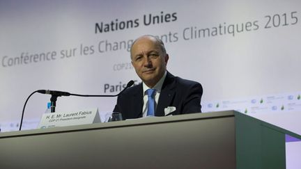 &nbsp; (Laurent Fabius a présidé une première séance de travail ce dimanche au Bourget, avant l'ouverture officielle de la COP21. © Maxppp)