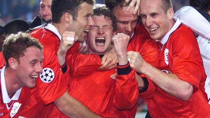 Ole Gunnar Solskjaer célèbre son but en finale de la Ligue des Champions 1999 (DAN CHUNG / X00814)