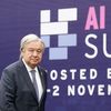 Antonio Guterres, le secrétaire général de l'ONU, au sommet sur la sécurité de l'intelligence artificielle au Royaume-Uni, le 2 novembre 2023. (JOE GIDDENS / AFP)