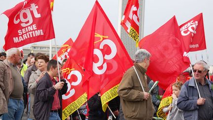 Manifestants de la CGT lors du 1er mai (© F3 Normandie - PO Casabianca)