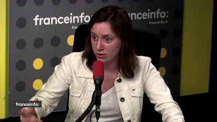 Roxane Lundy, la présidente du mouvement des&nbsp;Jeunes socialistes, était l'invitée du "19h20 politique" mercredi 18 avril sur franceinfo. (FRANCEINFO)