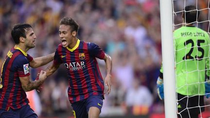 Neymar (FC Barcelone) a ouvert le score face au Real Madrid (JAVIER SORIANO / AFP)