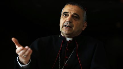 Monseigneur Dominique Lebrun le 2 octobre 2016, avant la ré-ouverture de l'église de Saint-Étienne du Rouvray. (CHARLY TRIBALLEAU / AFP)