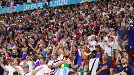 Les supporters français présents à la Puskas Arena, le 23 juin (BERNADETT SZABO / AFP)