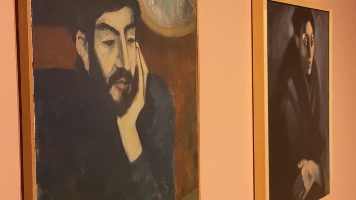 Une peinture de Mariano Otero, lors de l'exposition en son honneur au musée des Beaux-Arts de Vannes (Morbihan), en août 2023. (FRANCE 3 BRETAGNE)