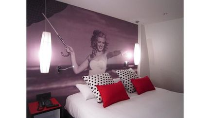 Une des chambres Marylin Monroe du Platine Hôtel
 (Corinne Jeammet)