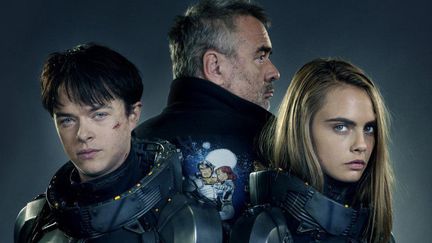 Dane DeHaan, Luc Besson et Cara Delevingne : photo promotionnelle pour "Valérian"
 (EuropaCorp Distribution)