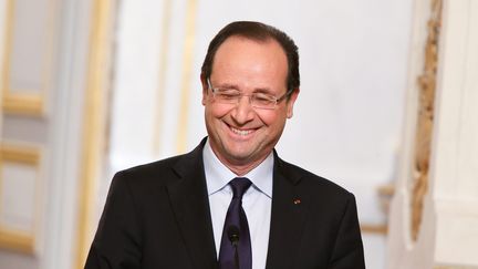 François Hollande, ici en mai 2013, ne s'est pas privé de traits d'humour et d'esprit, pendant son quinquennat. (MAXPPP)