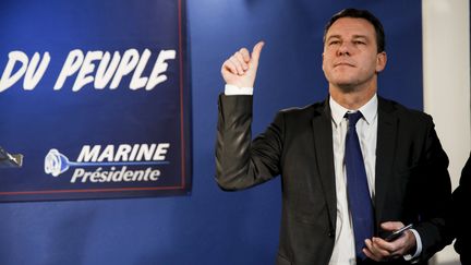 Jean-Lin Lacapelle, secrétaire national du FN, au QG de Marine Le Pen à Paris,&nbsp;le 4 janvier 2017 (NICOLAS TAVERNIER/REA)