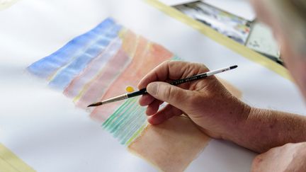 Sempé au travail dans son atelier le 4 octobre 2011 à Paris (LUC CASTEL / GETTY IMAGES EUROPE)