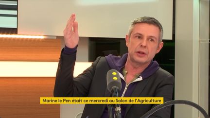 Anthony Bellanger, journaliste, chroniqueur à France Inter, sur le plateau de franceinfo, le 28 février 2018. (FRANCEINFO / RADIOFRANCE)