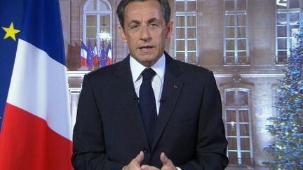 Voeux de Nicolas Sarkozy du 31 décembre 2010 (DESK / FRANCE 2 / AFP)