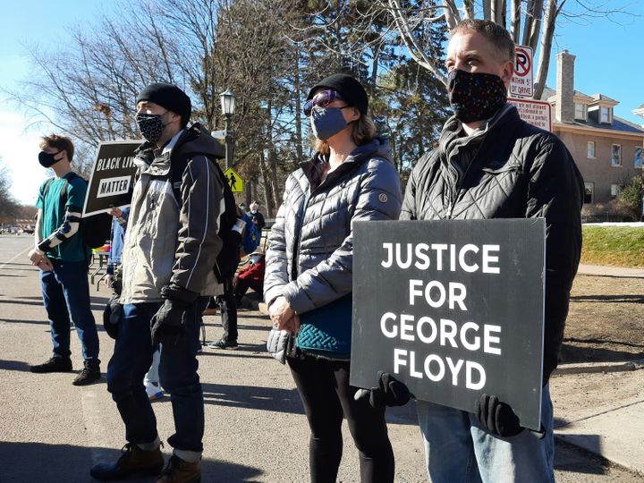 Manifestation du mouvement Black Lives Matter aux États-Unis après la mort de George Floyd.&nbsp; (CLAUDE GUIBAL / RADIO FRANCE)