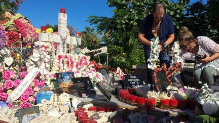 Des fans de Johnny venus de métropole sur la tombe de Johnny, à Saint-Barthélemy
 (Valentine AUTRUFFE / AFP)