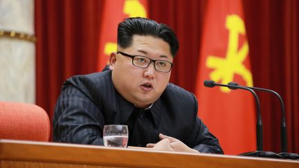 Kim Jong-un, le dirigeant de la Corée du Nord, à Pyonyang, la capitale du pays, le 12 janvier 2016. (KCNA / AFP)