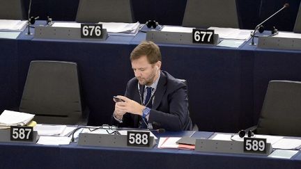 Le d&eacute;put&eacute; europ&eacute;en J&eacute;r&ocirc;me Lavrilleux au Parlement europ&eacute;en, &agrave; Strasbourg (Bas-Rhin), le 27 novembre 2014. (FREDERICK FLORIN / AFP)