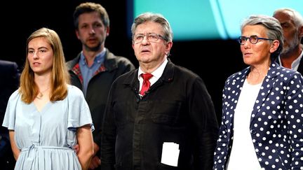 Le leader de la Nupes, Jean-Luc Mélenchon, le 8 juin 2022 à Caen (Calvados). (SAMEER AL-DOUMY / AFP)