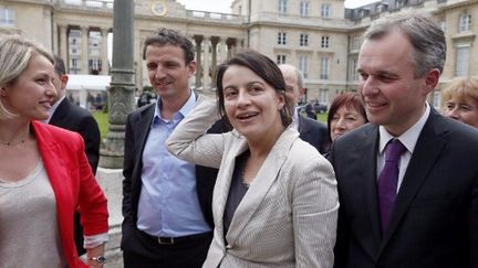 Les députés EELV, dont Cécile Duflot et Barbara Pompili (à droite) en juin à l'Assemblée nationale (AFP PHOTO KENZO TRIBOUILLARD)