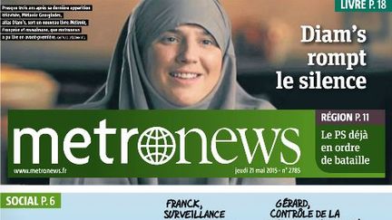 Capture d'&eacute;cran de la une de "Metronews", jeudi 21 mai 2015.&nbsp; (METRONEWS )