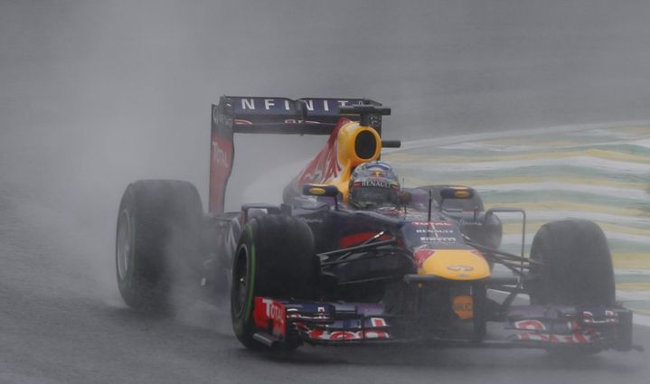 Sebastian Vettel on the Brazilian Grand Prix in Sao Paulo.  (MIGUEL SCHINCARIOL / AFP)