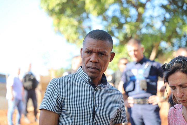 The mayor of Koungou, Assani Saindou Bamcolo, in his town, in Mayotte, on June 19, 2023. (ROBIN PRUDENT / FRANCEINFO)