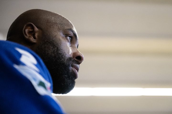 Teddy Riner à l'entraînement à Paris le 30 octobre 2023. (MILLEREAU PHILIPPE / AFP)