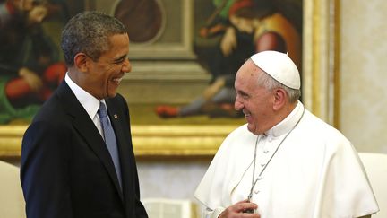 Barack Obama et le pape Fran&ccedil;ois, le 27 mars 2014 au Vatican.&nbsp; (KEVIN LAMARQUE / REUTERS)