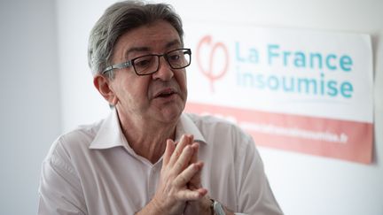 Le chef de file de La France insoumise, Jean-Luc Mélenchon, lors d'une conférence de presse à Marseille (Bouches-du-Rhône), le 6 juin 2020. (CHRISTOPHE SIMON / AFP)