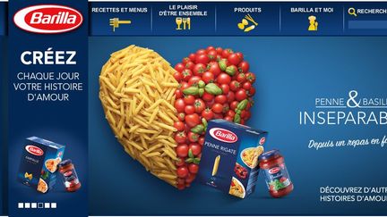 Une publicit&eacute; Barilla, sur le site internet de la marque. (BARILLA)