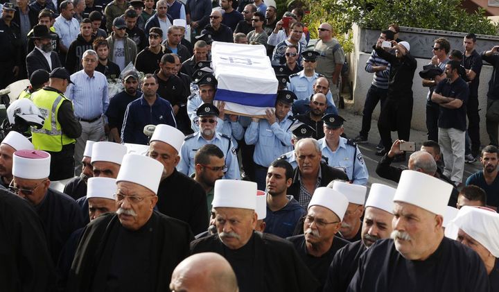 Funérailles d'un policier druze israélien, village de yanut-jat 2014