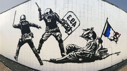 &nbsp; ("L'Etat matraquant la liberté"- Grenoble France 2016 © Capture écran www.goinart.net)