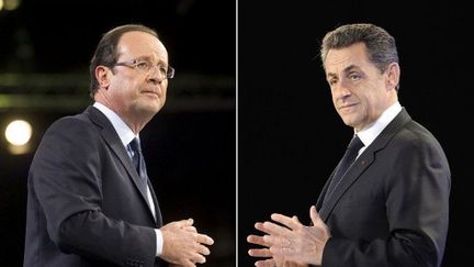 François Hollande et Nicolas Sarkozy seront départagés dans les urnes, dimanche 6 mai 2012. (AFP - Eric Feferberg, Fred Dufour)