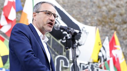 Le président de l'Assemblée de Corse,Jean-Guy Talamoni, le 6 août 2017. (PASCAL POCHARD-CASABIANCA / AFP)