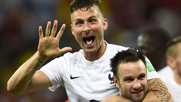 &nbsp; (La joie d'Olivier Giroud et Mathieu Valbuena  © Reuters)