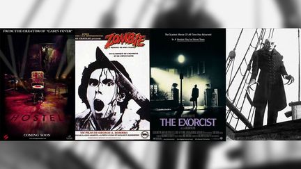 Des films cultes du cinéma d'horreur, dont "L'Exorciste", sont à visionner jusqu'au début du mois de mars 2024 à la Cinémathèque à Paris. (FILMS SANS FRONTIERES / RAW NERVE / ALLOCINE)