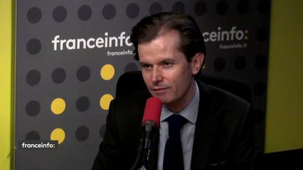 Guillaume Larrivé, le député LR de l'Yonne dans le studio de franceinfo, le 16 avril 2018. (FRANCEINFO / RADIOFRANCE)