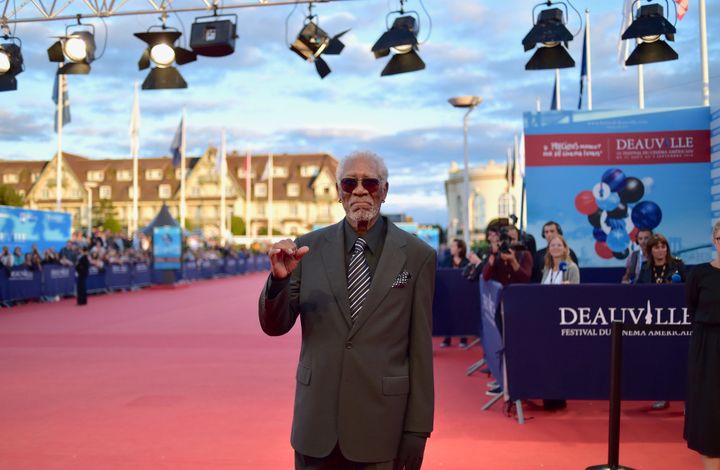 Morgan Freeman sur le tapis rouge du 44e Festival du cinéma américain de Deauville.
 (Franck Castel / MaxPPP)