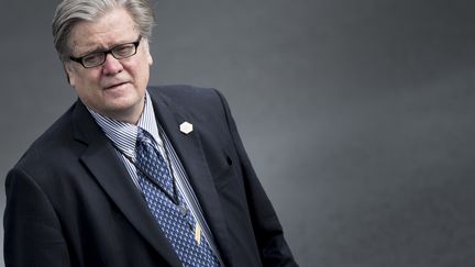 Steve Bannon, le 13 mai 2017 à&nbsp;Lynchburg (Virginie, Etats-Unis). (BRENDAN SMIALOWSKI / AFP)