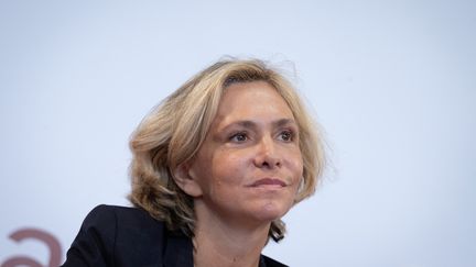 Valérie Pécresse, présidente de la région Ile-de-France et candidate de la primaire de la droite pour la présidentielle, le 11 septembre 2021 à la Fête de l'Huma,&nbsp;en Seine-Saint-Denis. (GEORGES GONON-GUILLERMAS / HANS LUCAS / AFP)