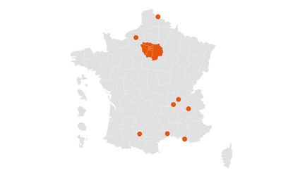 Carte des zones soumises à un couvre-feu de 21 heures à 6 heures, à partir du 17 octobre 2020. (FRANCEINFO)