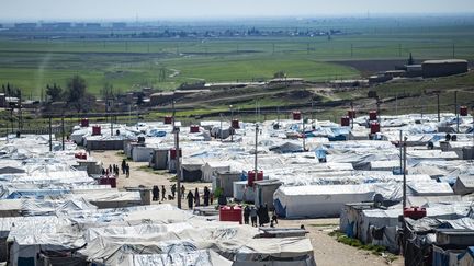 Le camp de Roj, en Syrie, le 28 mars 2021. (DELIL SOULEIMAN / AFP)