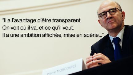 Le ministre Pierre Moscovici,&nbsp;en janvier 2014, dans "Valls &agrave; l&rsquo;int&eacute;rieur" (&eacute;d. Robert Laffont). (  MAXPPP)