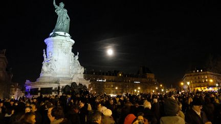 Place de la république à Paris, rassemblement contre l'antisémitisme le 19 février 2019. (NATHANAEL CHARBONNIER / FRANCE-INFO)