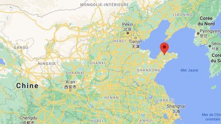 L'explosion s'est produite dimanche 10 janvier vers 14 heures (7 heures à Paris) dans une mine située à Qixia, dans la province du Shandong (Chine). (GOOGLE MAPS)