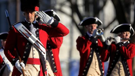 Les r&eacute;p&eacute;tions vont bon train pour pr&eacute;parer la c&eacute;r&eacute;monie d'investiture de Barack Obama, le 19 janvier 2013.&nbsp; (MARIO TAMA / GETTY IMAGES NORTH AMERICA / AFP)