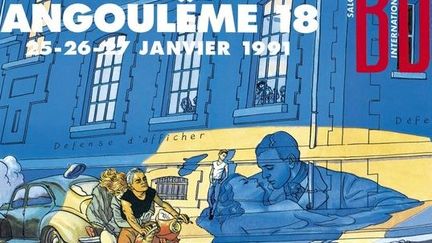 L'affiche de 1991 signée Max Cabanes
 (Festival International de la Bande Dessinée d&#039;Angoulême)