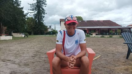 Marie Appriou lors des championnats du monde de boomerang à Gradignan (Gironde), le 23 août 2022. (ELIO BONO)