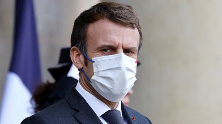 Emmanuel Macron, le 10 décembre 2021. (LUDOVIC MARIN / AFP)